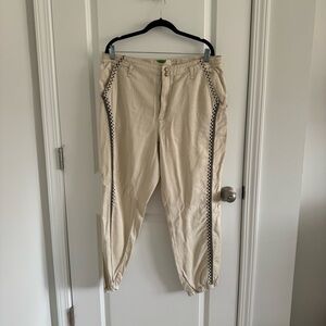Stylish Tan Women's Pants with Side Detailing